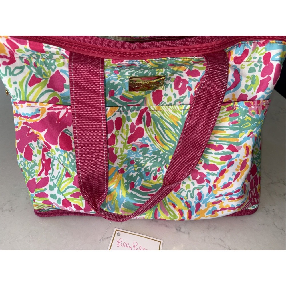 NWT Lilly Pulitzer Insulated Cooler Water Resistant Picnic Beach "Spot Ya" Print